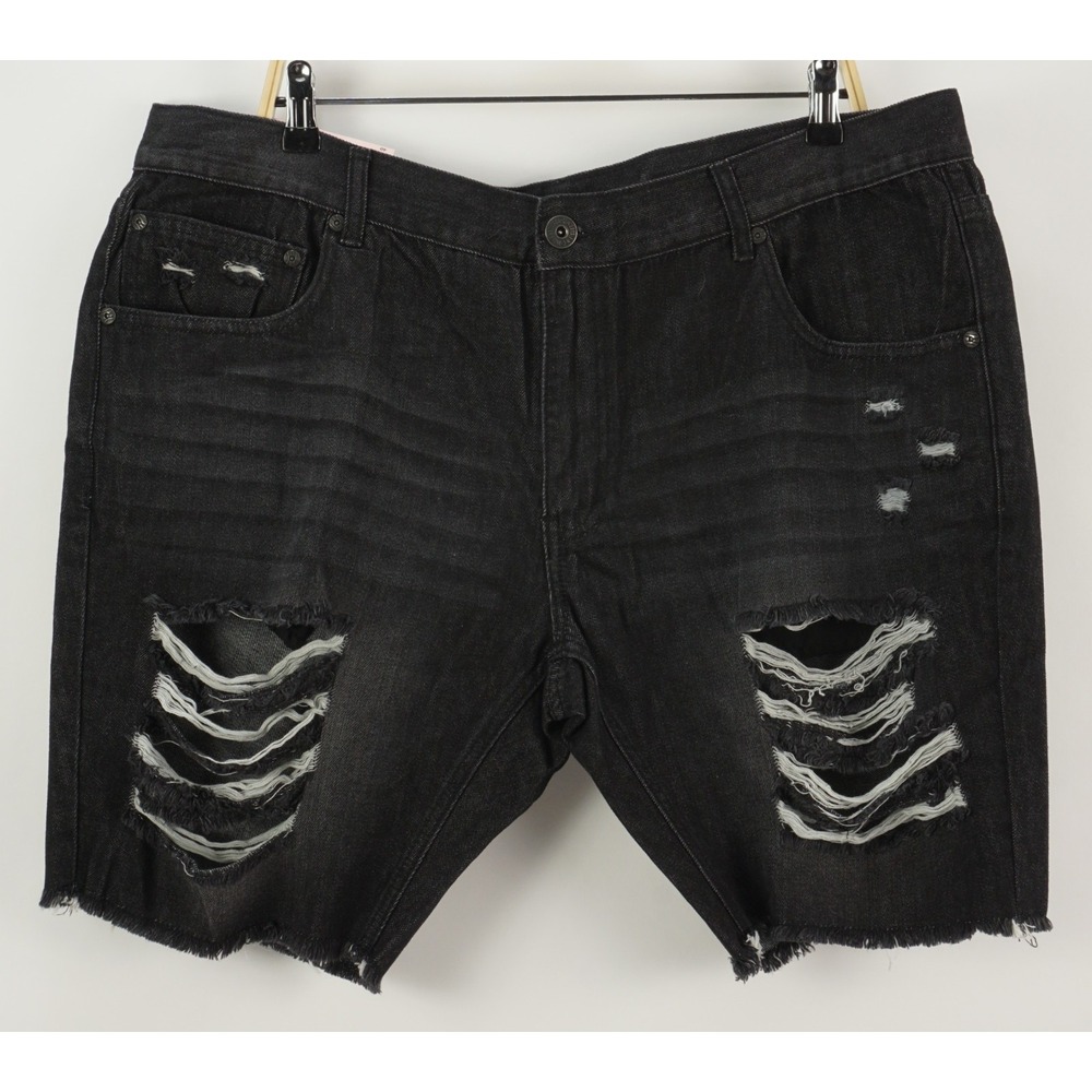 New I.N.C. Distressed Stretch Denim Jean‎ Shorts Men's Size 40 Black High Rise